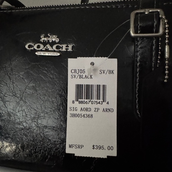 NWT Coach Asher Shoulder Bag CBJ05 in Glazed Leathe Silver/Black - Picture 7 of 10